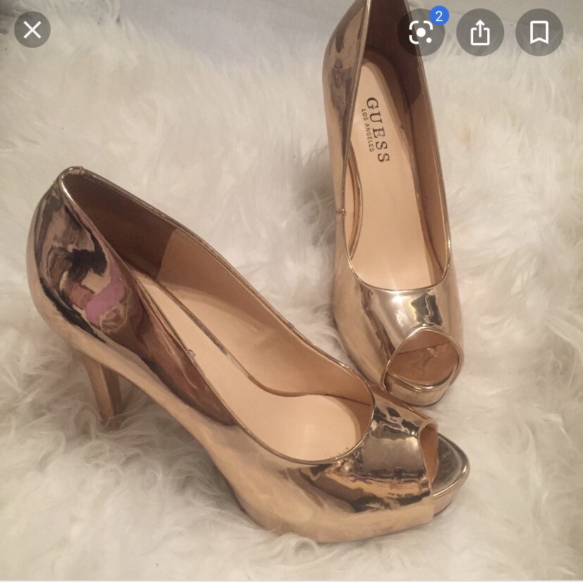 guess rose gold heels